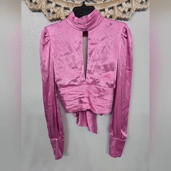 Bardot Louise Tie Top Vint Pink - Picture 6 of 11